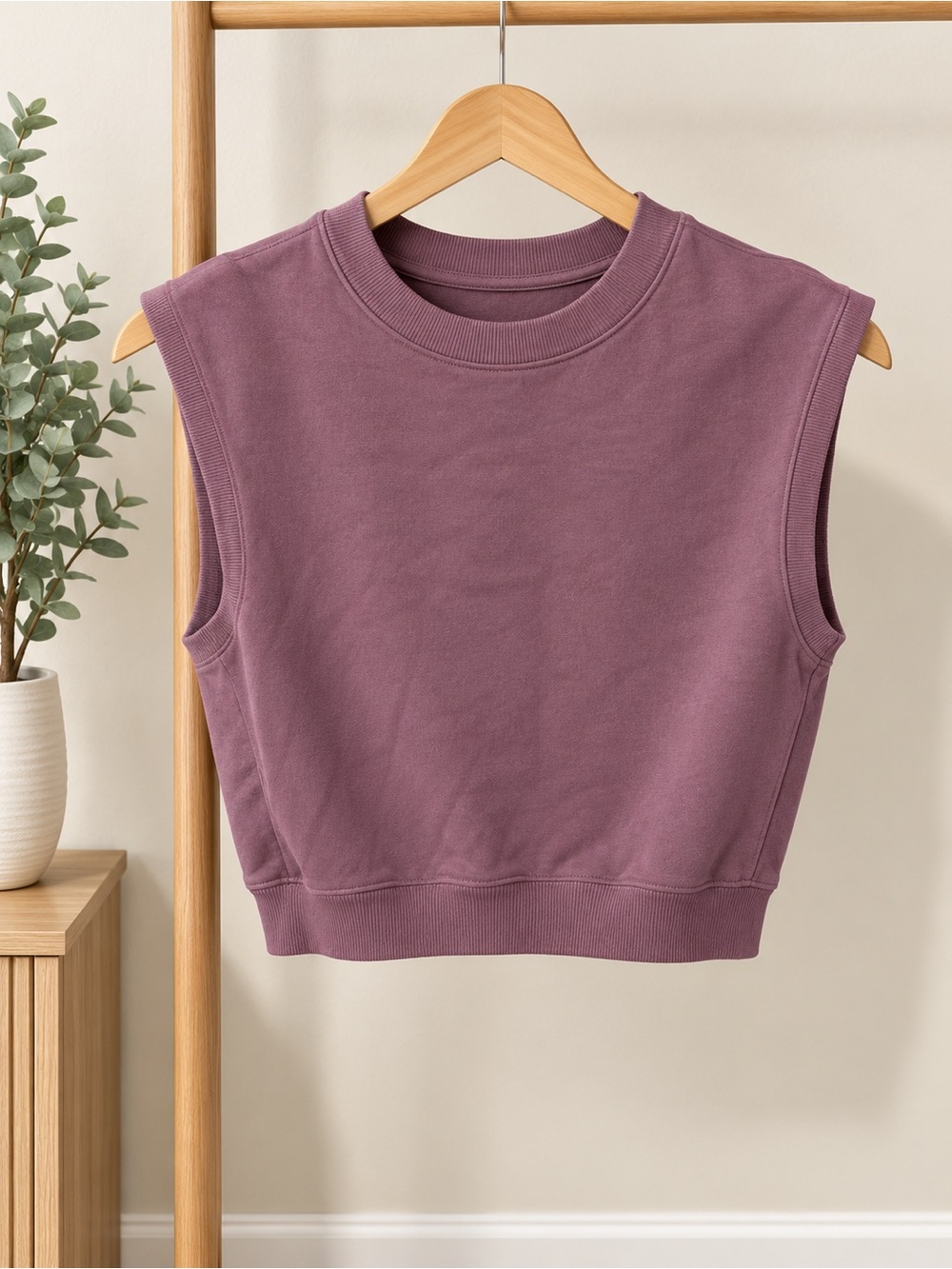 Target Sleeveless Crewneck Sweatshirt in Plum size medium